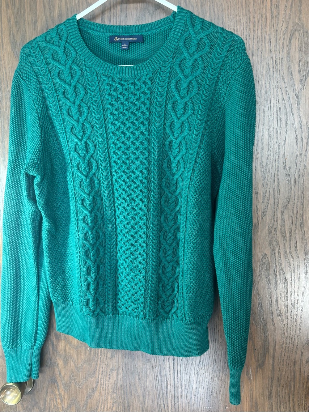 Brooks Brothers Cotton Cable Knit Crewneck Sweater